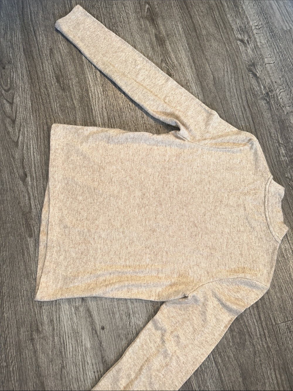 Vince Fine Knit Mock Neck Sweater Oatmeal Beige Long Sleeve Medium - Picture 5 of 8